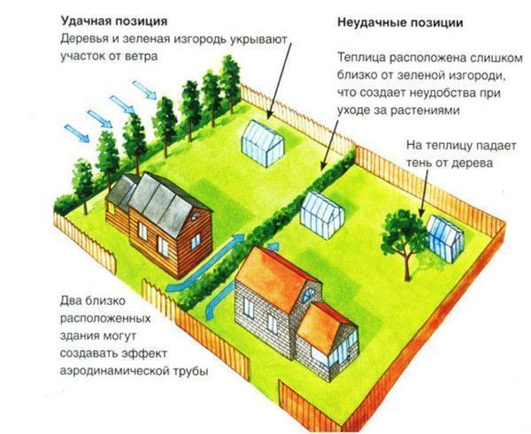 Выбор места для теплицы