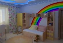 rainbow-kids-room-ceiling-decorations-white-colorful-nursery-stylish-with-ornament-vintage-racks-design-elegant-and-modern