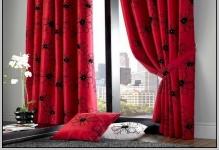 black-grey-and-red-curtains