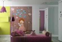 special-design-wall-mural-girl-bedroom-minimalist-bed-purple-but