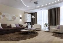 Luxury-Brown-Livingroom-Design-for-Large-Apartment-with-Large-Window-and-Ceiling-Lamp