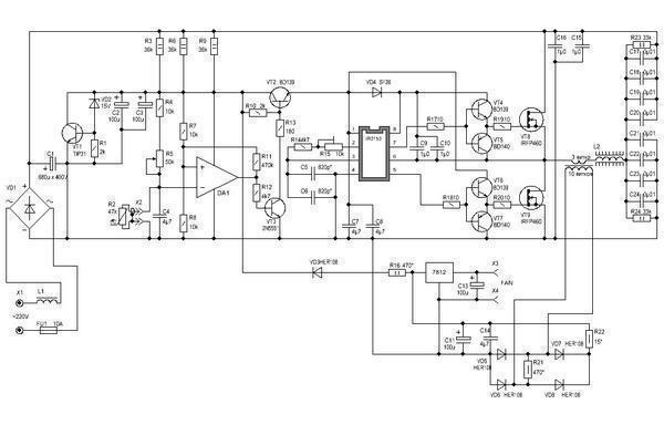 Перед тем как изготавливать индукционный нагреватель печатной платы, сперва следует ознакомиться с его схемой 