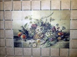Панно из плитки — идеальный и оригинальный вариант декорирования стены на кухне