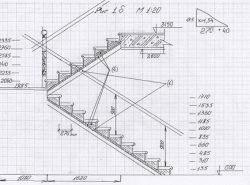Чертеж лестницы можно найти в интернете или сделать его самостоятельно