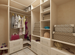 Дизайн гардеробной комнаты следует делать таким, чтобы он был не только красивым, но и функциональным